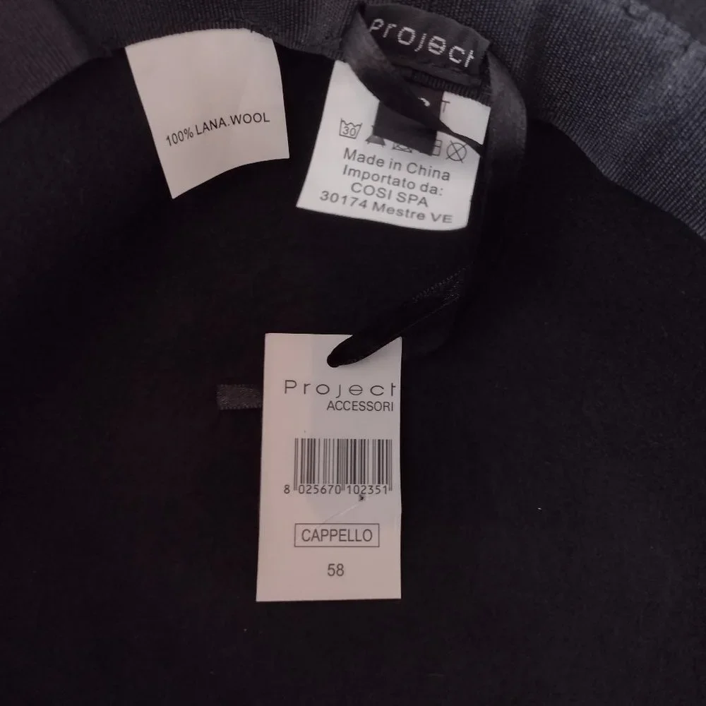 NWT Womens Ladies Wool Felt Fashion Hat Black 58